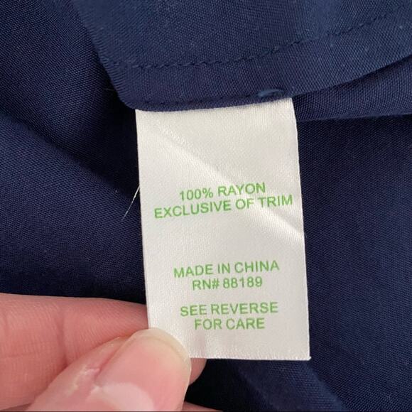 Lilly Pulitzer Navy Beaded Embroidered Tunic Top - Picture 6 of 7